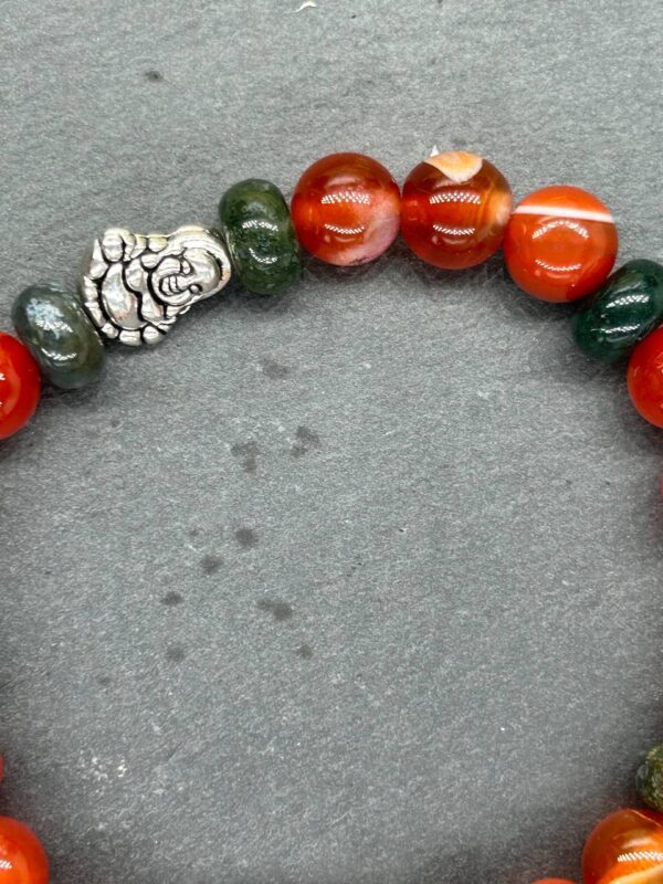 Bracelet pierres naturelles sardonyx orange et agate indienne